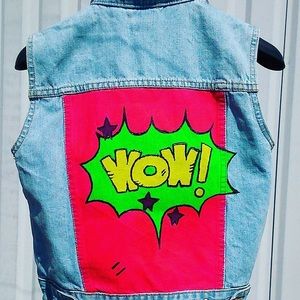 Vest denim art paint